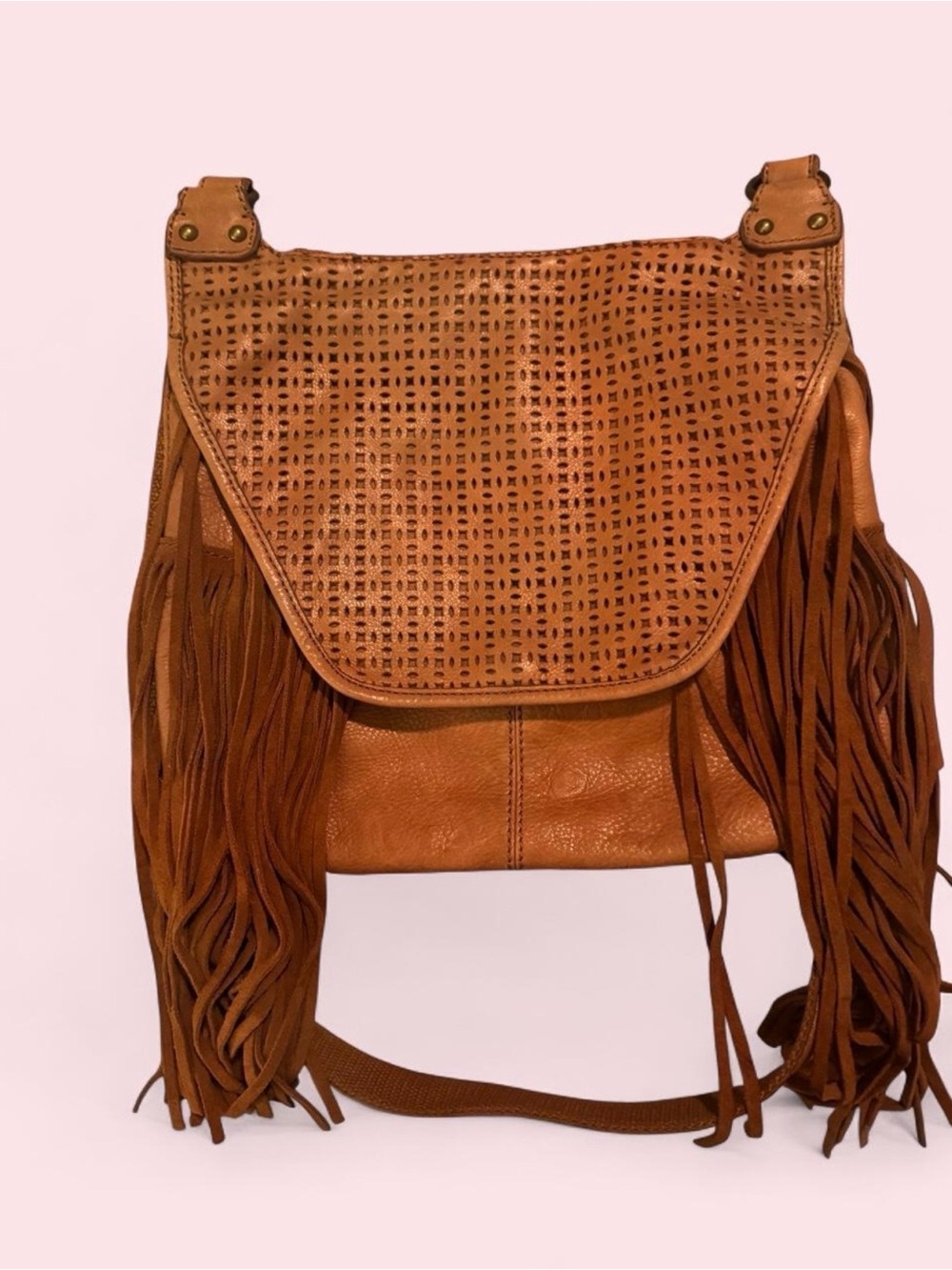 Lucky Brand leather saddle / crossbody bag